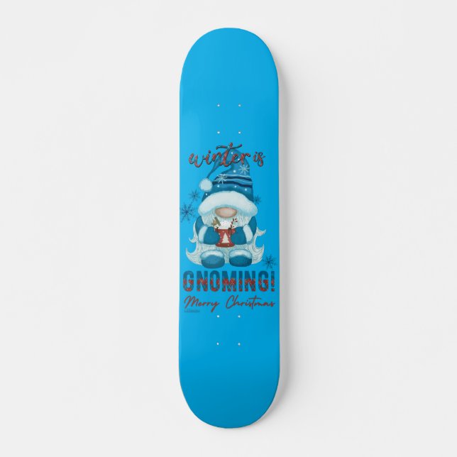 Skate WINTER ESTÁ A PASSAR Gnomo de natal engraçado (Frente)