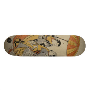 Skate Woodcut japonês #2
