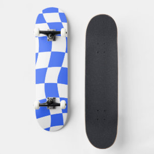 Skate Xadrez Azul Estético