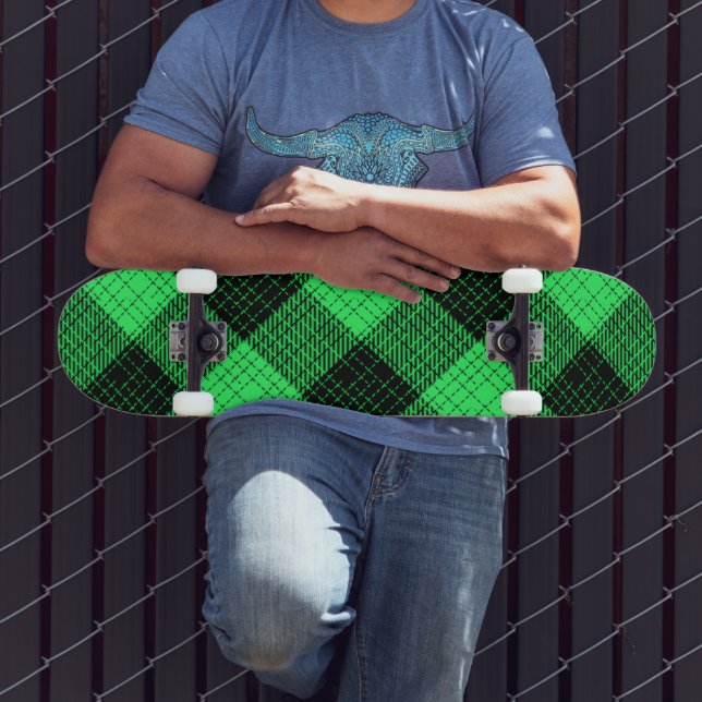 Skate Xadrez Buffalo com Cruzamento Verde Preto (Ao ar livre 3)