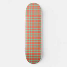 Skate Xadrez Coral Aquamarine