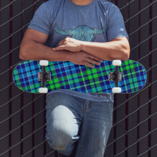 Skate Xadrez Escocês Azul e Verde Azul Marinho 
