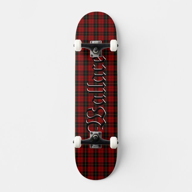 Skate Xadrez Escocês do Clã Wallace Tartan (Frente)