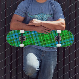 Skate Xadrez Escocês Verde Azul e Verde