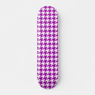 Skate Xadrez Houndstooth Branco Roxo