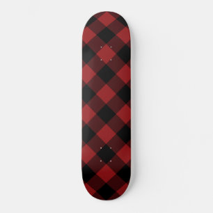 Skate Xadrez Preta e Vermelha Verificada