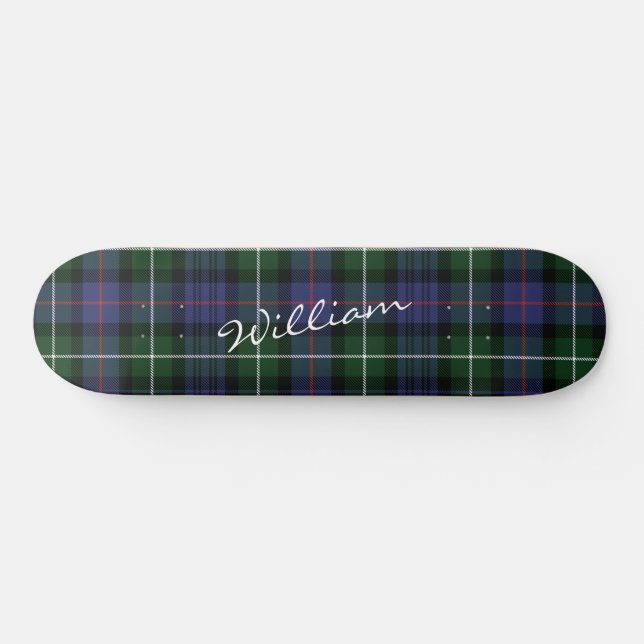 Skate Xadrez Purple Green Tartan McKenzie Personalizado (Horz)