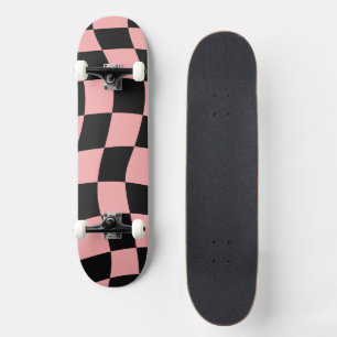 Skate Xadrez Rosa e Preto
