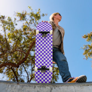 Skate Xadrez roxo visual clássico