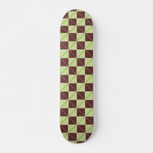 Skate Xadrez Verde e Geo Castanho