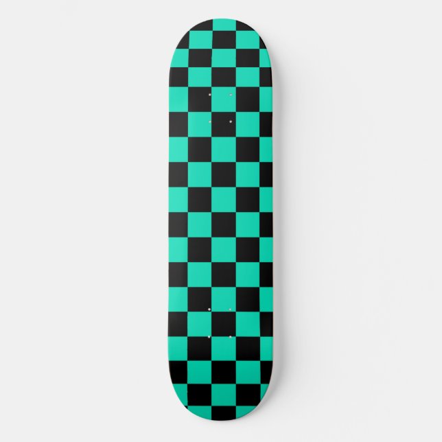 Skate Xadrez Verde Preto Xadrez (Frente)
