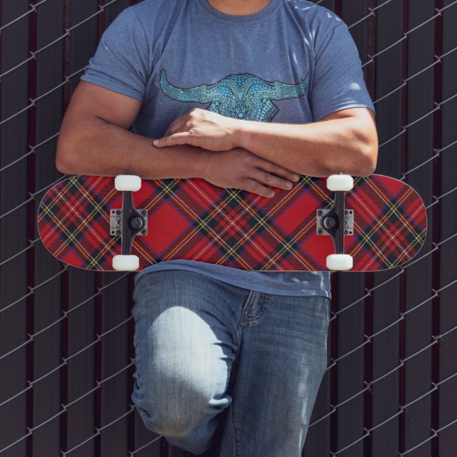 Skate Xadrez vermelha de Stewart tartan (Ao ar livre 3)