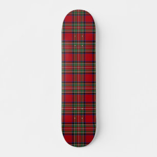 Skate Xadrez Vermelho Verde Rústico Clássico Stewart Tar