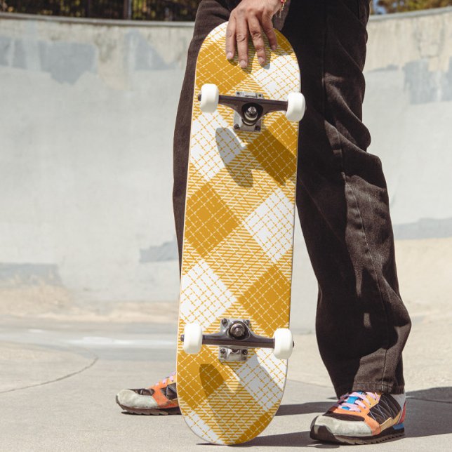 Skate Yellow and White Bold Checkered Plaid Design  (Criador carregado)