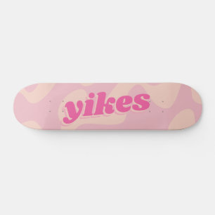 Skate Yikes Pastel Cor-de-rosa Groovy Moderna Tipografia