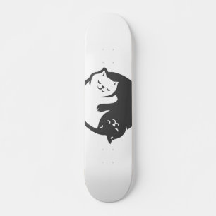 Skate Yin-Yang, gato branco e preto - Escolher cor