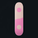Skate Yin Yang Impressão Peach E Pink Preppy Minimalísti<br><div class="desc">Yin Yang - A ilustração de yang,  bege e rosa e yin yang.</div>
