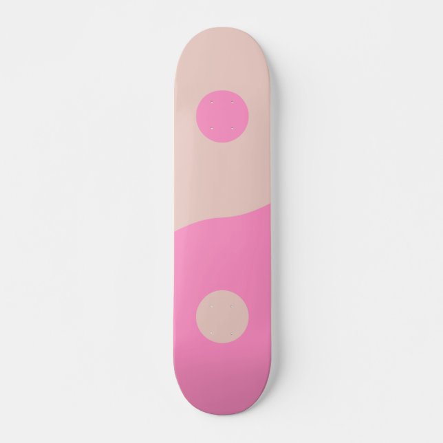 Skate Yin Yang Impressão Peach E Pink Preppy Minimalísti (Frente)