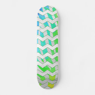 Skate Zebra Chevron Rainbow e White Impressão
