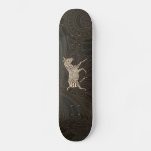 Skate zebra de safra com design paisley