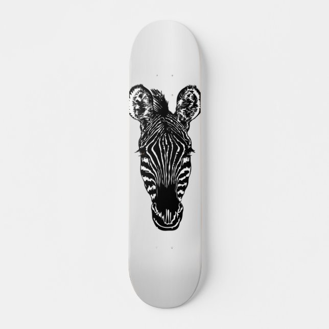 Skate Zebra Head em Silver (Frente)