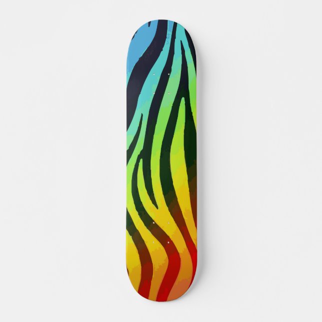Skate Zebra Pri com Gradiente Azul, Verde, Amarelo e Lar (Frente)