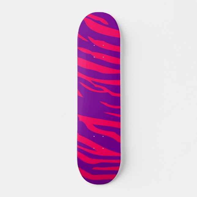 Skate Zebra roxa rosa-quente - Impressão Animal Mini ska (Frente)