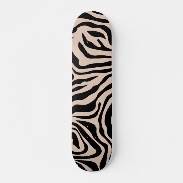 Skate Zebra Stripes Cream Beige Black Wild (Frente)