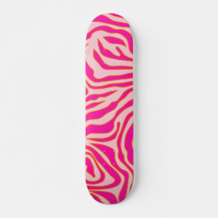 Skate Zebra Stripes Rosa Laranja Cor-de-rosa Impressão A
