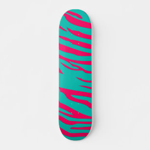 Skate Zebra-Teto-Rosa-Quente Imprime Tabuleiro Escolar A