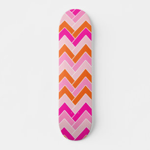 Skate Zigzag Rosa E Laranja Chevron