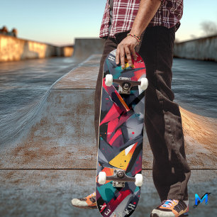 Skateboard Abstrato Geométrico - Arte Moderna Ousa