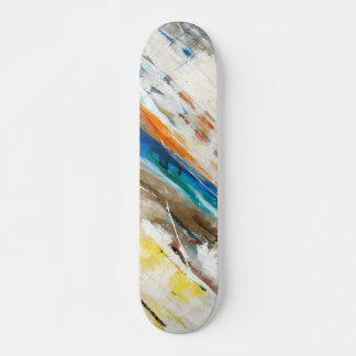 Skateboard Abstrato Pincelada Arco-íris Tom Terra