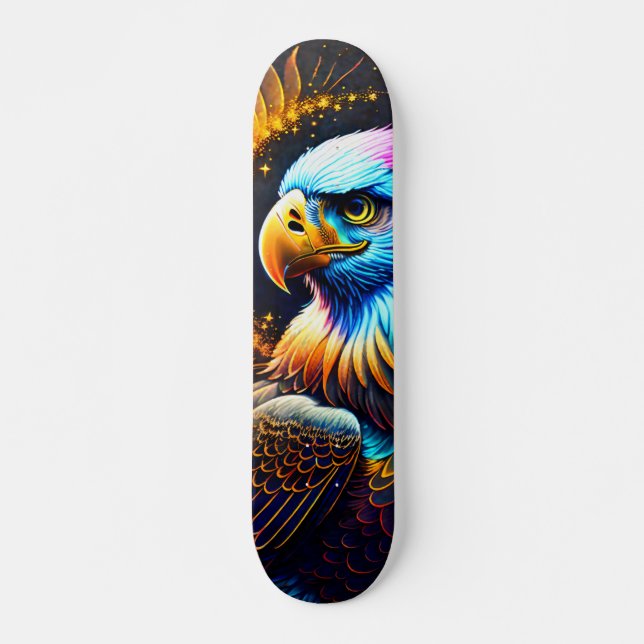 Skateboard Águila multicolor al acecho  (Frente)