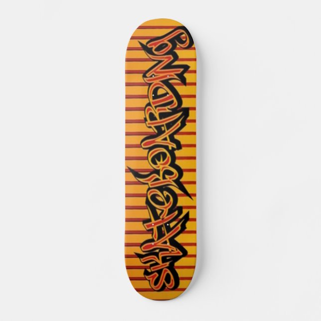 Skateboard amarelo vermelho - skate (Frente)