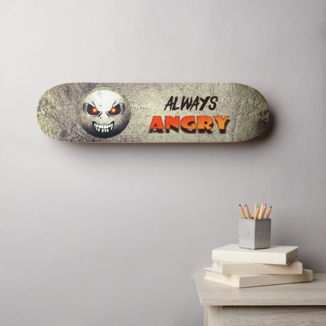 Skateboard Angermoji Vintage (Arte de parede (Horz))