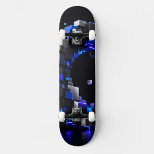 Skateboard Arco Mosaico Futurista - Cubo Azul 3D