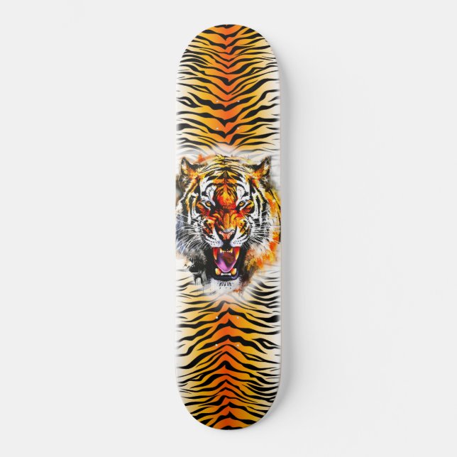 Skateboard Art- Snarling Tiger com Stripes (Frente)