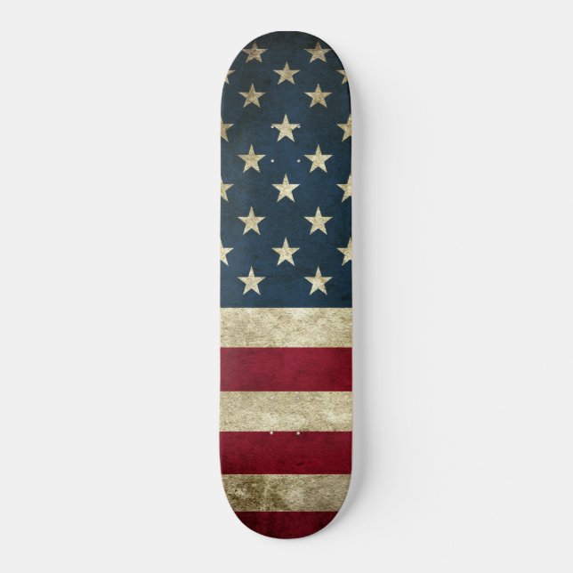 Skateboard Bandeira dos EUA Vintage (Frente)