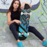 Skateboard Blue Wolf Head<br><div class="desc">Este design pode ser personalizado escolhendo a opção personalizar para adicionar texto ou fazer outras alterações. Se este produto tiver a opção de transferir o design para outro item, certifique-se de ajustar o design para o ajustado, se necessário. Entre em contato comigo em colorflowcreations@gmail.com se desejar usar este design em...</div>