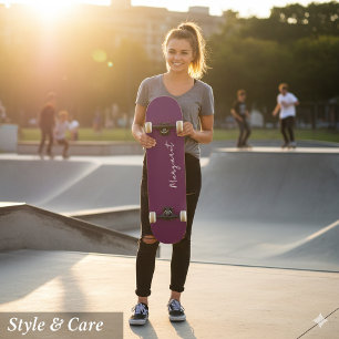 Skateboard Burgundy Personalizado – Faça o Seu Hoj