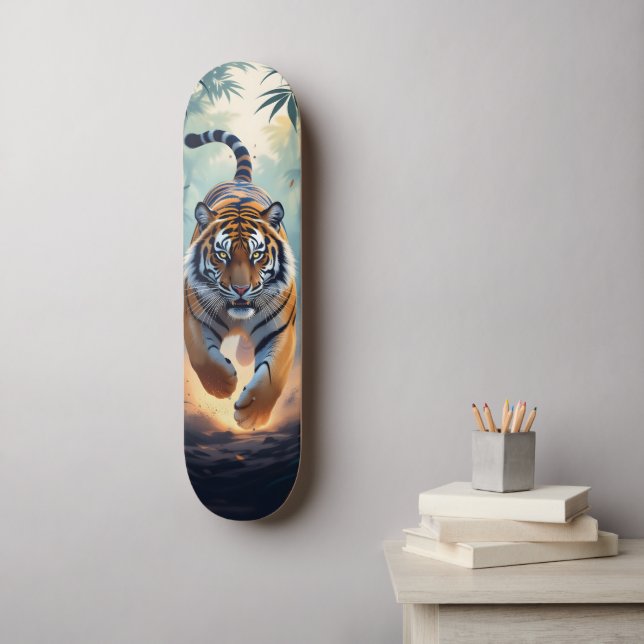 Skateboard Caça Tigre (Arte de parede)