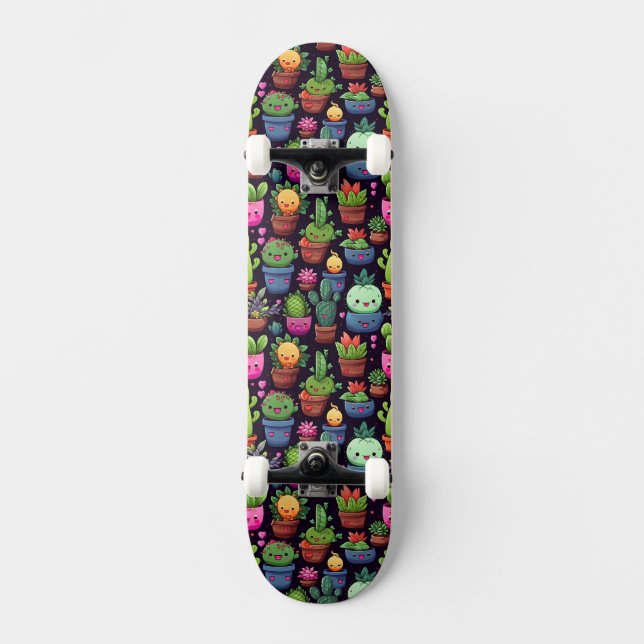 Skateboard Cacto Kawaii (Frente)