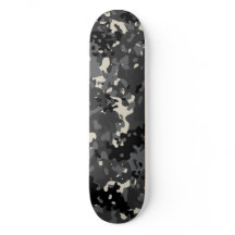 Skateboard Camo Preto Branco Cinza