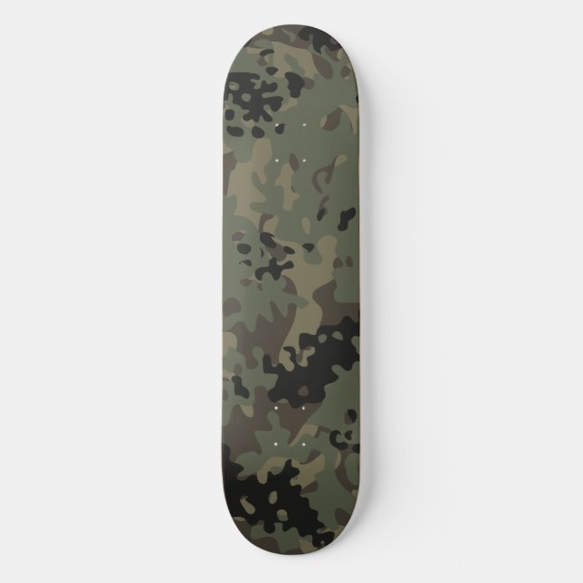 Skateboard Camuflagem Verde Preto Marrom (Frente)