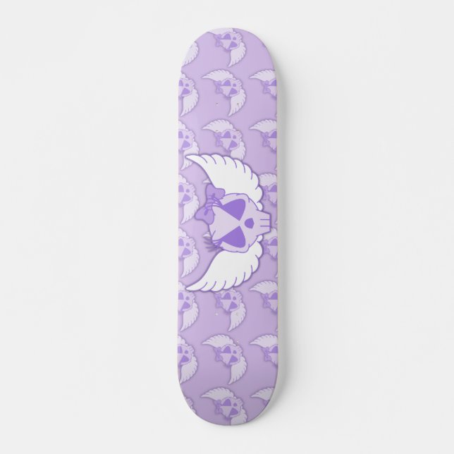 Skateboard Caveira Roxa Com Asas (Frente)
