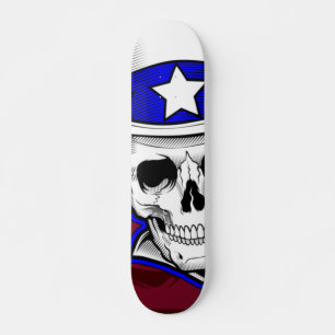 Skateboard - Caveira Tatuagem Usando Boné