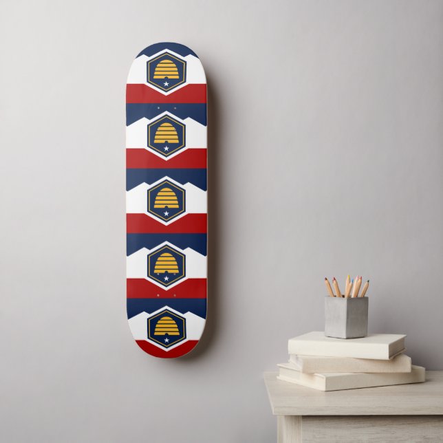 Skateboard com a bandeira de Utah, EUA (Arte de parede)