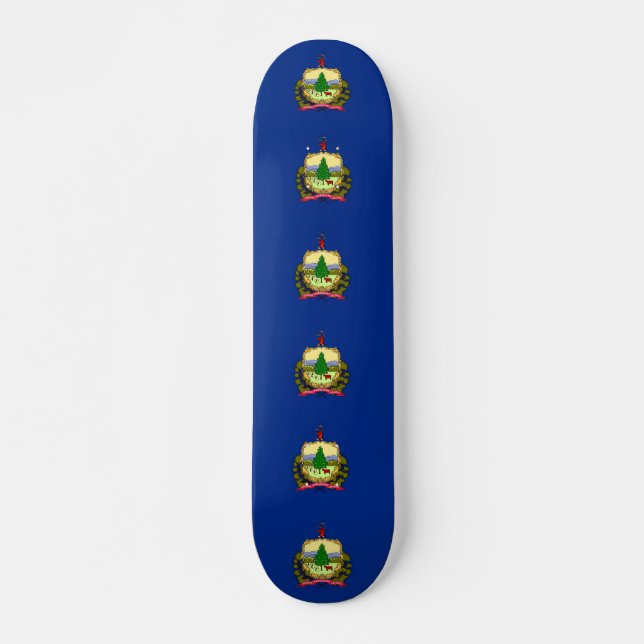 Skateboard com a bandeira de Vermont (Frente)