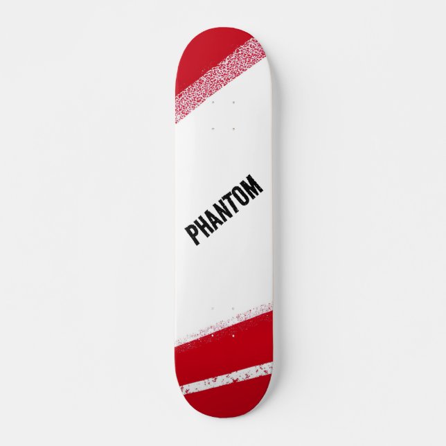 Skateboard com Faixa de Corrida Fantasma Vermelha  (Frente)